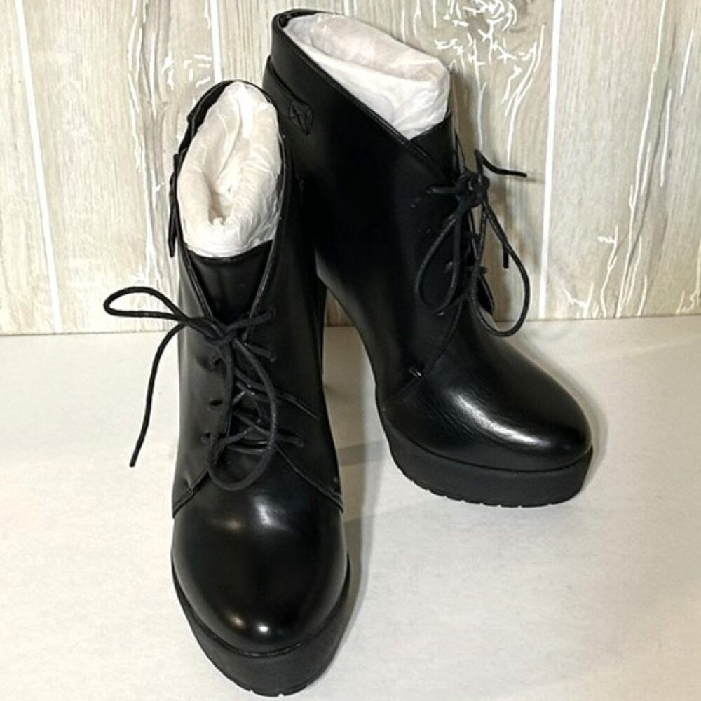 Charles David Lace Up Stilletto Ankle Booties 8 NIB